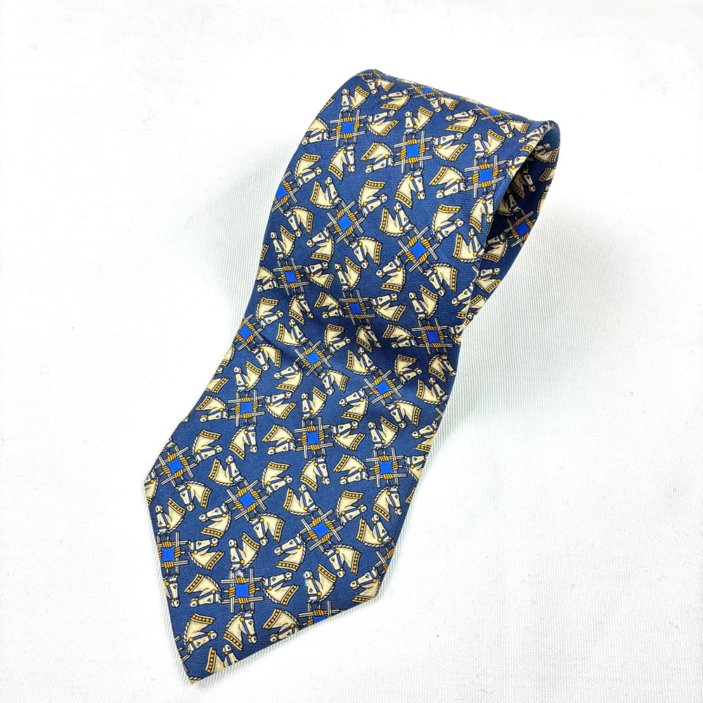 VTG Brooks Brothers Silk Tie Horse Equestrian USA 58 x 3.75